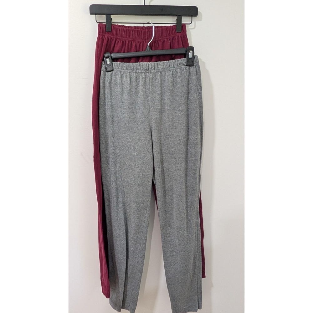 Vintage Cristina Pants lot of 2  Gray Burgundy Knit leggings women's Medium 90's